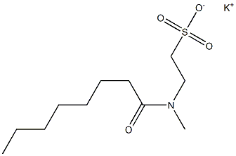 N-Capryloyl-N-methyltaurine potassium salt Structure