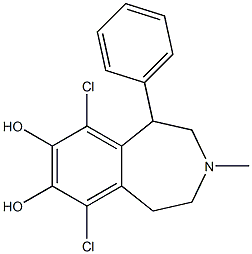 2,3,4,5-Tetrahydro-6,9-dichloro-3-methyl-1-phenyl-1H-3-benzazepine-7,8-diol Structure