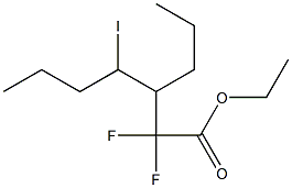 2,2-ジフルオロ-4-ヨード-3-プロピルヘプタン酸エチル 化学構造式