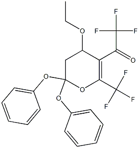4-Ethoxy-2,2-diphenoxy-5-(trifluoroacetyl)-6-(trifluoromethyl)-3,4-dihydro-2H-pyran Struktur