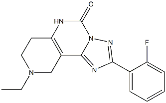 2-(2-Fluorophenyl)-6,7,8,9-tetrahydro-8-ethyl-1,3,3a,5,8-pentaaza-3aH-benz[e]inden-4(5H)-one 结构式