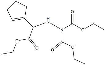 2-[N,N'-Bis(ethoxycarbonyl)hydrazino]-2-(1-cyclopenten-1-yl)acetic acid ethyl ester Struktur