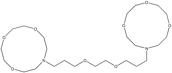 10,10'-(4,7-ジオキサデカン-1,10-ジイル)ビス(1,4,7-トリオキサ-10-アザシクロドデカン) 化学構造式