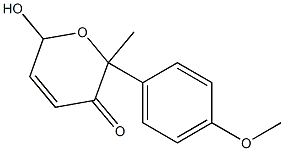 6-Hydroxy-2-methyl-2-(4-methoxyphenyl)-2H-pyran-3(6H)-one,,结构式