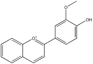 3'-Methoxy-4'-hydroxyflavylium Struktur
