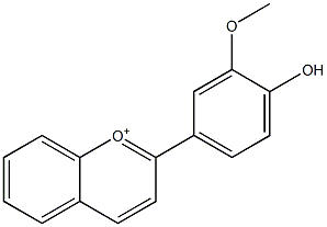 3'-Methoxy-4'-hydroxyflavylium Structure