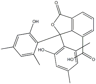 1,3-Dihydro-1,1-bis(6-hydroxy-2,4-dimethylphenyl)-3-oxoisobenzofuran-7-carboxylic acid,,结构式