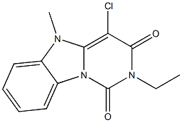 2-Ethyl-5-methyl-4-chloropyrimido[1,6-a]benzimidazole-1,3(2H,5H)-dione,,结构式