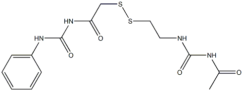 1-Acetyl-3-[2-[[(3-phenylureido)carbonylmethyl]dithio]ethyl]urea Struktur