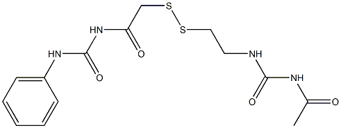 1-アセチル-3-[2-[[(3-フェニルウレイド)カルボニルメチル]ジチオ]エチル]尿素 化学構造式