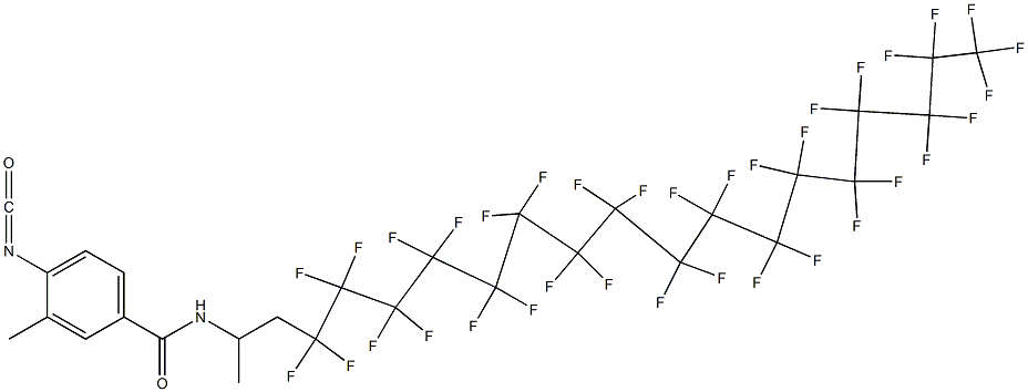 4-イソシアナト-3-メチル-N-[2-(ペンタトリアコンタフルオロヘプタデシル)-1-メチルエチル]ベンズアミド 化学構造式