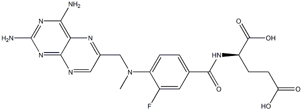 N-[3-Fluoro-4-[[(2,4-diaminopteridin-6-yl)methyl]methylamino]benzoyl]-D-glutamic acid,,结构式