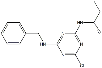 N-Benzyl-N'-[(S)-1-methylpropyl]-6-chloro-1,3,5-triazine-2,4-diamine Struktur