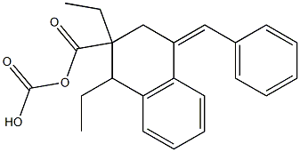 4-(Benzylidene)-1,2,3,4-tetrahydronaphthalene-2,2-dicarboxylic acid diethyl ester Struktur