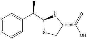 (2S,4R)-2-[(R)-1-フェニルエチル]チアゾリジン-4-カルボン酸 化学構造式