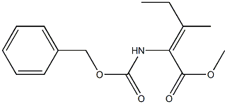 (Z)-2-[(Benzyloxycarbonyl)amino]-3-methyl-2-pentenoic acid methyl ester Struktur