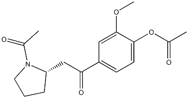 (2S)-1-Acetyl-2-[2-(4-acetyloxy-3-methoxyphenyl)-2-oxoethyl]pyrrolidine Structure