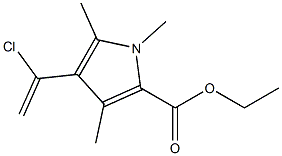 4-(1-クロロビニル)-1,3,5-トリメチル-1H-ピロール-2-カルボン酸エチル 化学構造式
