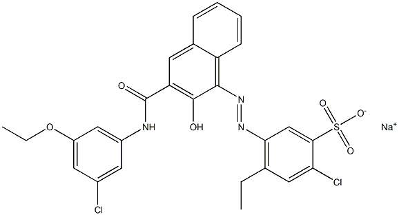 2-Chloro-4-ethyl-5-[[3-[[(3-chloro-5-ethoxyphenyl)amino]carbonyl]-2-hydroxy-1-naphtyl]azo]benzenesulfonic acid sodium salt Structure