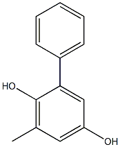 2-フェニル-6-メチルベンゼン-1,4-ジオール 化学構造式