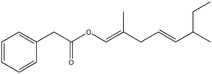 Phenylacetic acid 2,6-dimethyl-1,4-octadienyl ester 结构式