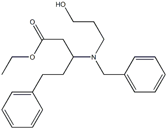 3-[Benzyl(3-hydroxypropyl)amino]-5-phenylvaleric acid ethyl ester Struktur
