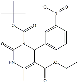 1,2,3,4-Tetrahydro-6-methyl-2-oxo-4-(3-nitrophenyl)pyrimidine-3,5-dicarboxylic acid 3-tert-butyl 5-ethyl ester Structure