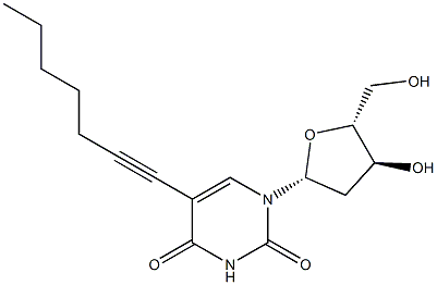 5-(1-ヘプチニル)-2'-デオキシウリジン 化学構造式