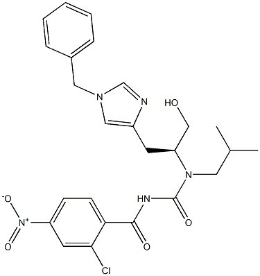 N-[(S)-2-(1-Benzyl-1H-imidazol-4-yl)1-hydroxymethylethyl]-N-isobutyl-N'-(2-chloro-4-nitrobenzoyl)urea Structure