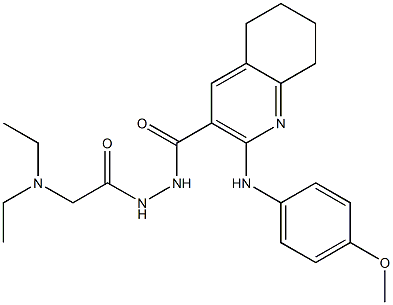 N'-[2-(Diethylamino)acetyl]-2-[(4-methoxyphenyl)amino]-5,6,7,8-tetrahydroquinoline-3-carbohydrazide Struktur