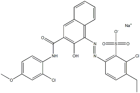 2-Chloro-3-ethyl-6-[[3-[[(2-chloro-4-methoxyphenyl)amino]carbonyl]-2-hydroxy-1-naphtyl]azo]benzenesulfonic acid sodium salt