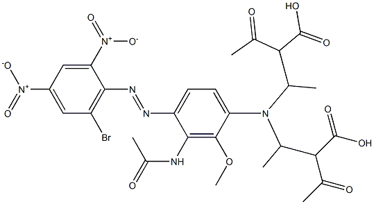 Bis(acetoacetic acid)[3-acetylamino-4-[(6-bromo-2,4-dinitrophenyl)azo]-2-methoxyphenylimino]bis(ethane-1,1-diyl) ester