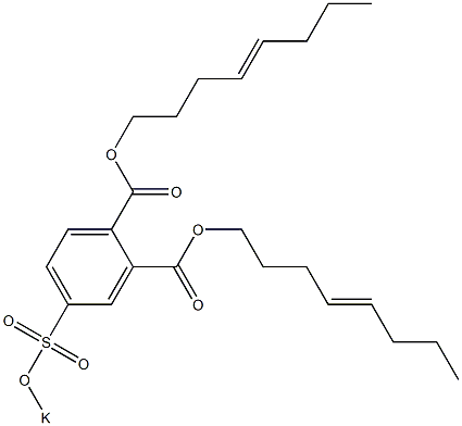 4-(ポタシオスルホ)フタル酸ジ(4-オクテニル) 化学構造式