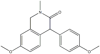 1,4-Dihydro-2-methyl-4-(4-methoxyphenyl)-7-methoxyisoquinolin-3(2H)-one,,结构式