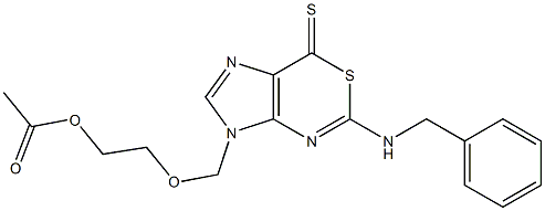 5-ベンジルアミノ-3-[(2-アセトキシエトキシ)メチル]イミダゾ[4,5-d][1,3]チアジン-7(3H)-チオン 化学構造式