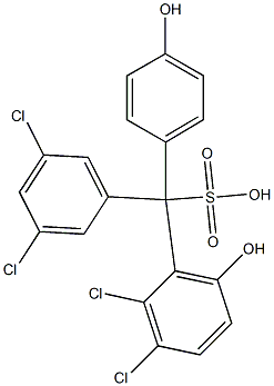 (3,5-Dichlorophenyl)(2,3-dichloro-6-hydroxyphenyl)(4-hydroxyphenyl)methanesulfonic acid