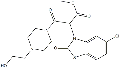 2-[5-Chloro-2-oxobenzothiazol-3(2H)-yl]-2-[4-(2-hydroxyethyl)piperazin-1-ylcarbonyl]acetic acid methyl ester Structure