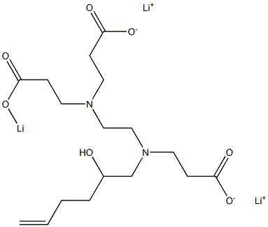 4-(2-Hydroxy-5-hexenyl)-7-(2-lithiooxycarbonylethyl)-4,7-diazadecanedioic acid dilithium salt 结构式