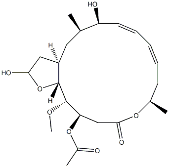 (3aR,5R,6R,7E,9E,12R,16R,17S,17aR)-16-Acetyloxy-2,3,3a,5,6,11,12,16,17,17a-decahydro-2,6-dihydroxy-5,12-dimethyl-17-methoxy-4H-furo[2,3-f]oxacyclohexadecin-14(15H)-one Structure