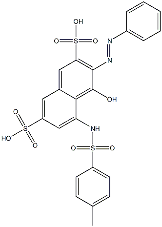 4-Hydroxy-5-[[(4-methylphenyl)sulfonyl]amino]-3-(phenylazo)-2,7-naphthalenedisulfonic acid 结构式