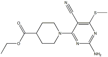 1-[2-Amino-5-cyano-6-(methylthio)pyrimidin-4-yl]piperidine-4-carboxylic acid ethyl ester|