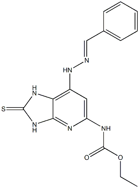 N-[[7-(2-Benzylidenehydrazino)-2,3-dihydro-2-thioxo-1H-imidazo[4,5-b]pyridin]-5-yl]carbamic acid ethyl ester Structure