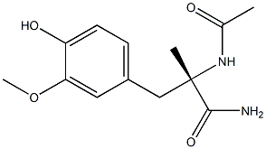 [S,(-)]-2-(Acetylamino)-3-(4-hydroxy-3-methoxyphenyl)-2-methylpropionamide Structure