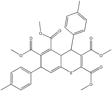 4,7-Bis(p-methylphenyl)-4a,7-dihydro-4H-1-benzothiopyran-2,3,5,6-tetracarboxylic acid tetramethyl ester Structure