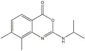 2-イソプロピルアミノ-7-メチル-8-メチル-4H-3,1-ベンゾオキサジン-4-オン 化学構造式