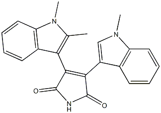 3-(1,2-Dimethyl-1H-indol-3-yl)-4-(1-methyl-1H-indol-3-yl)-1H-pyrrole-2,5-dione,,结构式