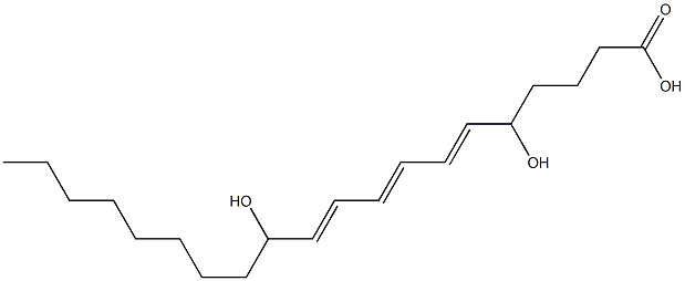 (6E,8E,10E)-5,12-Dihydroxy-6,8,10-icosatrienoic acid Structure