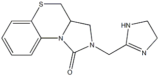 2,3,3a,4-テトラヒドロ-2-[(1-イミダゾリン-2-イル)メチル]-1H-イミダゾ[5,1-c][1,4]ベンゾチアジン-1-オン 化学構造式