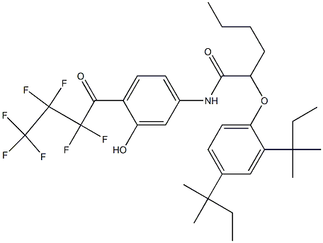 2-(2,4-Di-tert-pentylphenoxy)-N-[3-hydroxy-4-(heptafluorobutyryl)phenyl]hexanamide Structure