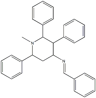 N-Benzylidene-2,3,6-triphenyl-1-methylpiperidin-4-amine Struktur